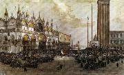 The People of Venice Raise the Tricolor in Saint Mark's Square